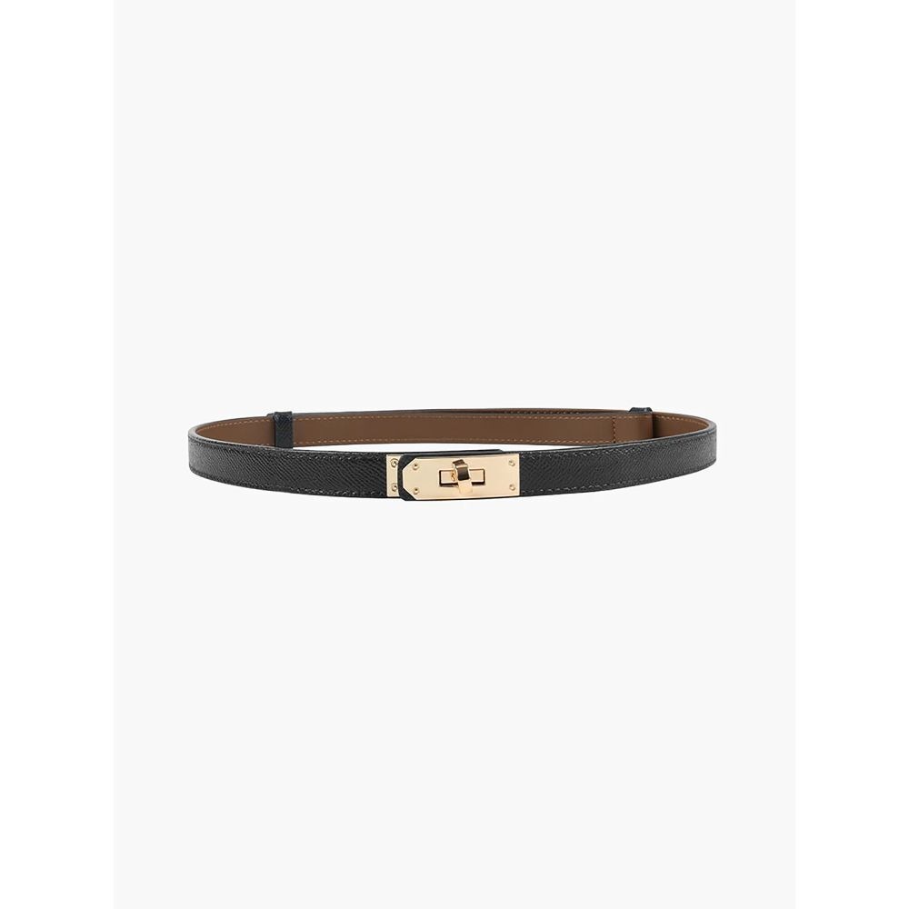 Commense Gold Buckle Black Belt Adjustable‎ Women's Fashion Belt